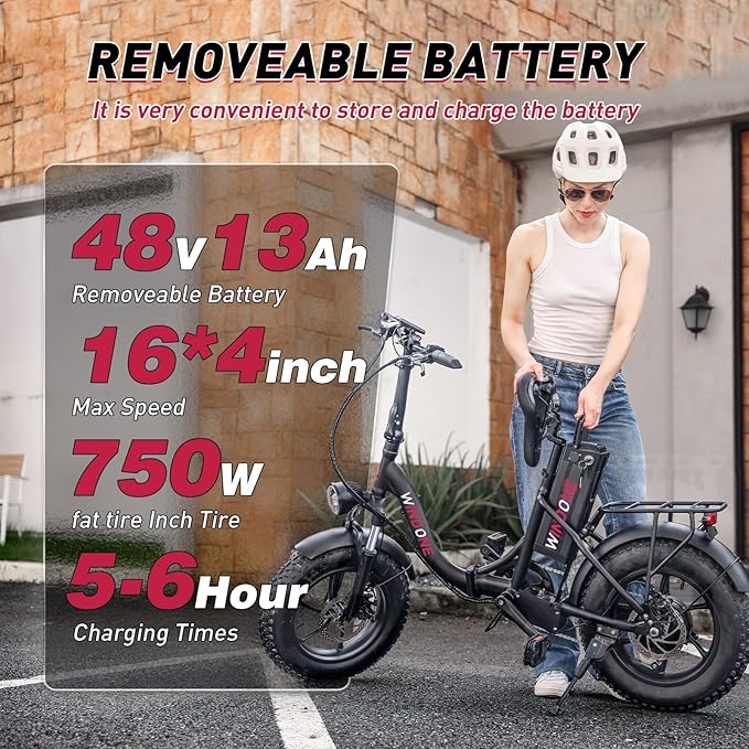 S14/S16 Electric Bike for Adults, Max 19/22 MPH Speed & 28/50 Miles Range (PAS), 500W/750W Peak Motor, Foldable, Lightweight, Shock Absorbers, UL 2849 Certified Ebike
