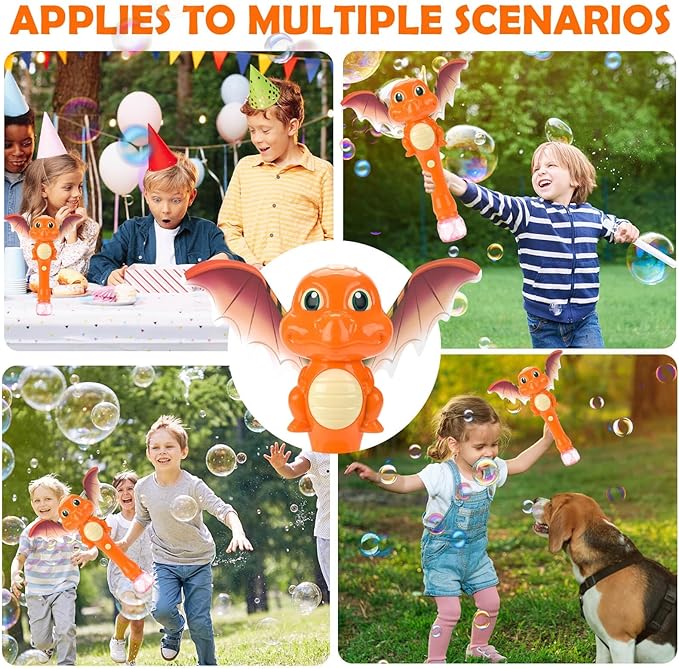 Dinosaur Bubble Wand Toys for Kids Age 3 4 5 6 7 8 Years Old: Bubbles Machine for Kids, Toddler Outdoor Toys, Gifts Birthday Presents for 3 4 5 6 Year Old Boys Girls