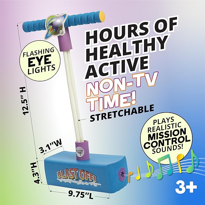 Flybar My First Foam Pogo Jumper for Kids Fun and Safe Pogo Stick for Toddlers, Durable Foam and Bungee Jumper for Ages 3 and up, Supports up to 250lbs