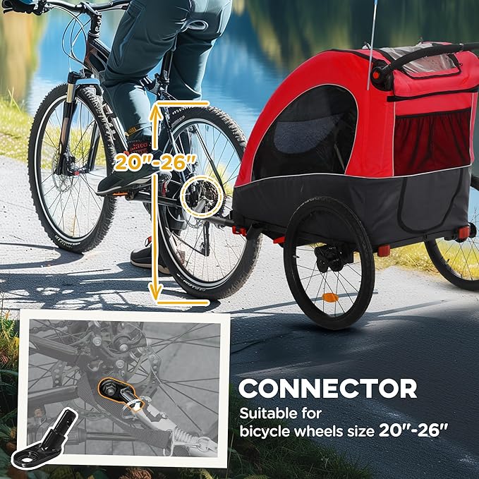 Aosom Bike Trailer for Kids 3 In1 Foldable Child Jogger Stroller Baby Stroller Transport Carrier with Shock Absorber System Rubber Tires Adjustable Handlebar Kid Bicycle Trailer