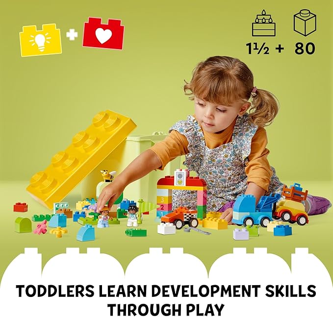 LEGO DUPLO Classic Cars and Trucks Brick Box Building Blocks - Learning & Educational STEM Toys for Toddlers, Ages 1.5+ Years - Develops Fine Motor Skills - Gift for Christmas - 10439