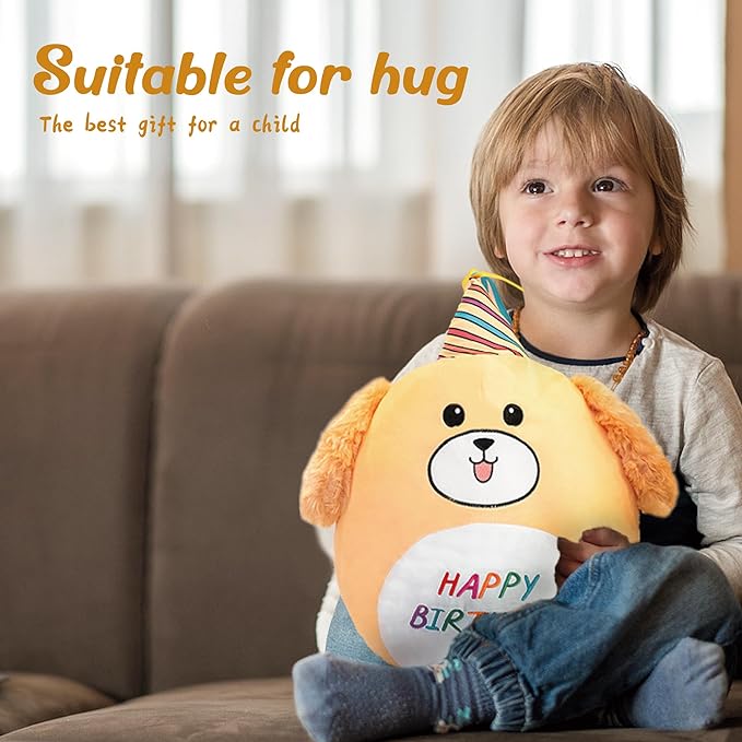 16.5” Birthday Dog Plush Pillow Toy Corgi Soft Stuffed Animal Plushies Cute Dog Birthday Decoration Birthday Gifts Happy Plush for Boys and Girls Toddlers