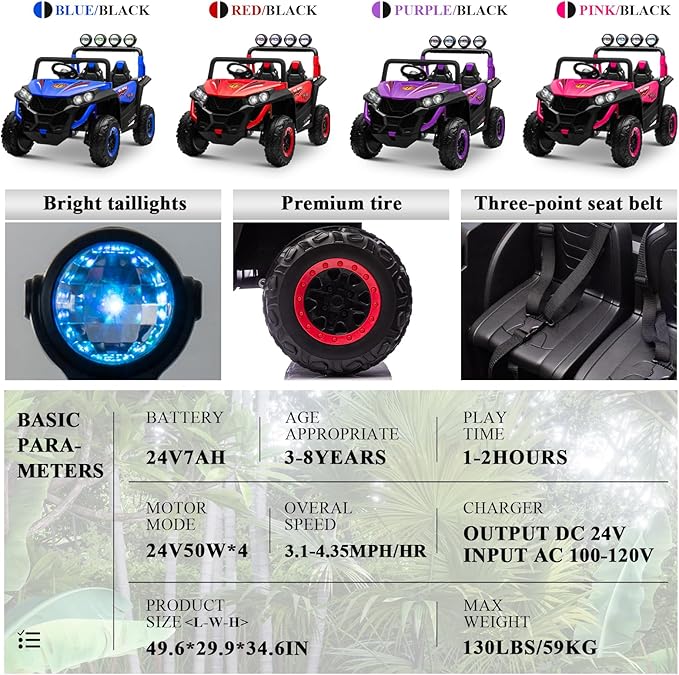 OTTARO 2 Seater Ride on Car Truck,24V Electric Vehicle Car for Kids 3-8 Years,200W Motors,4 Shock Absorbers, Music Play,Bright Light, Remote Control(Red)