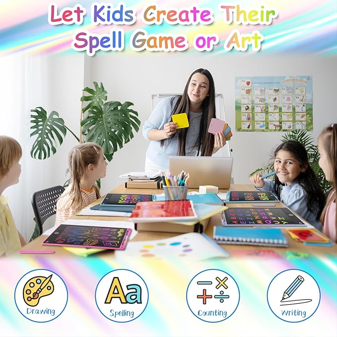 16 Inch LCD Writing Tablet - Colorful Electronic Drawing Pad & Doodle Board for Kids Ages 3-8, Erasable Educational Toy,Birthday and Christmas Gift for Girls and Boys (Blue)