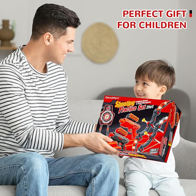 GMAOPHY 2 Pack Bow and Arrow Toy for 5 6 7 8 9 10 11 12 Year Old Boys, Birthday for Kids, Indoor Outdoor Sport Games Toys for Ages 4-8 8-12, LED Light Up Archery Set with 20 Toy Arrows (Red)