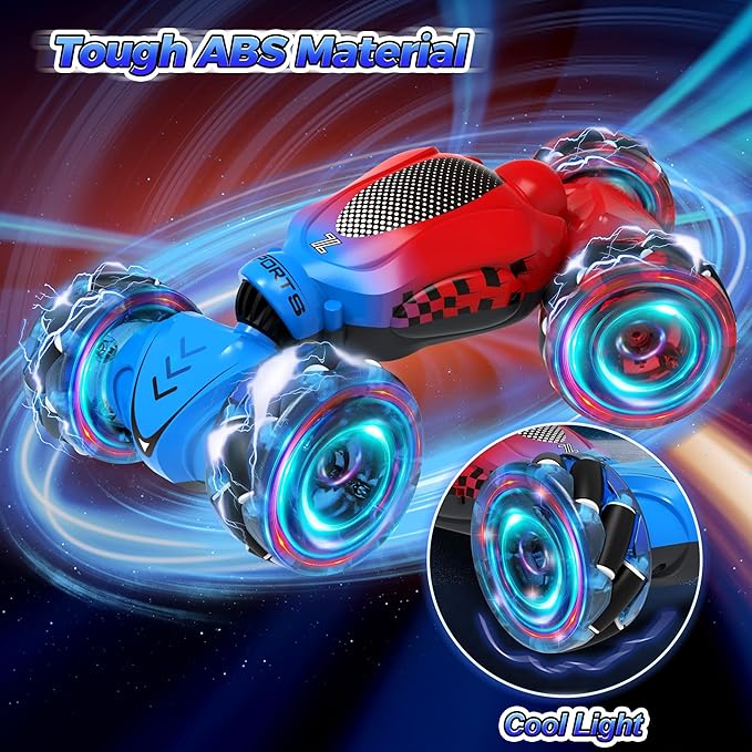 Remote Cars for Kids Ages 4-8, Toys for Ages 5-7, Gift for 4 5 6 7 8-13 Years Old, Gesture Sensing RC Stunt Car with Lights, Remote Control Car for Boys 8-12, Birthday Gift for Kids