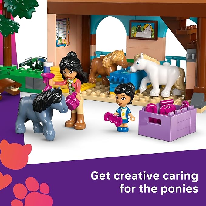 LEGO Friends Pony Ranch & Stable Pretend Play Building Toy - Playset with 3 Horse Toys for Creative Storytelling - Birthday Gift Idea for Girls & Boys, Ages 7+ Who Love Horse Stuff - 42654