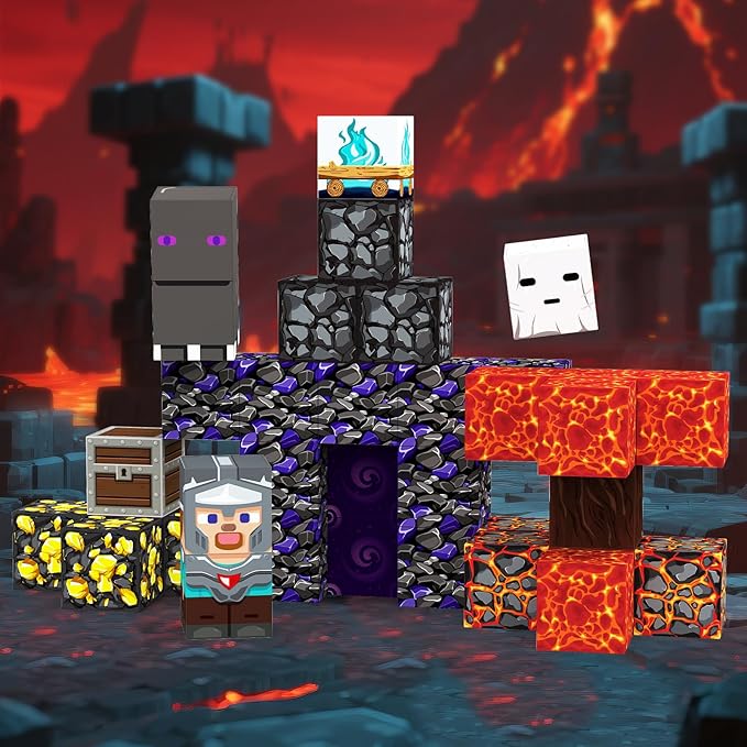 Magnetic Building Blocks Travel Toys, Age 3+ STEM Toy with Portable Tin Compatible with Magnetic Tiles, Ideal for Open Boy Ages 4-8 Holiday Birthday Easter Gifts