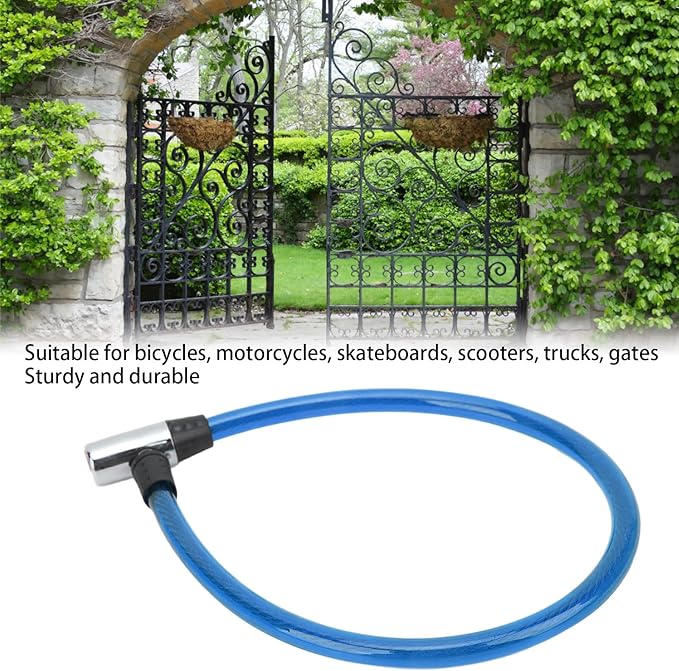 Bike Lock Cable with Key Steel Wire Portable Cable Lock Security Bike Lock for Bike Motorcycle Gate 3 Colors
