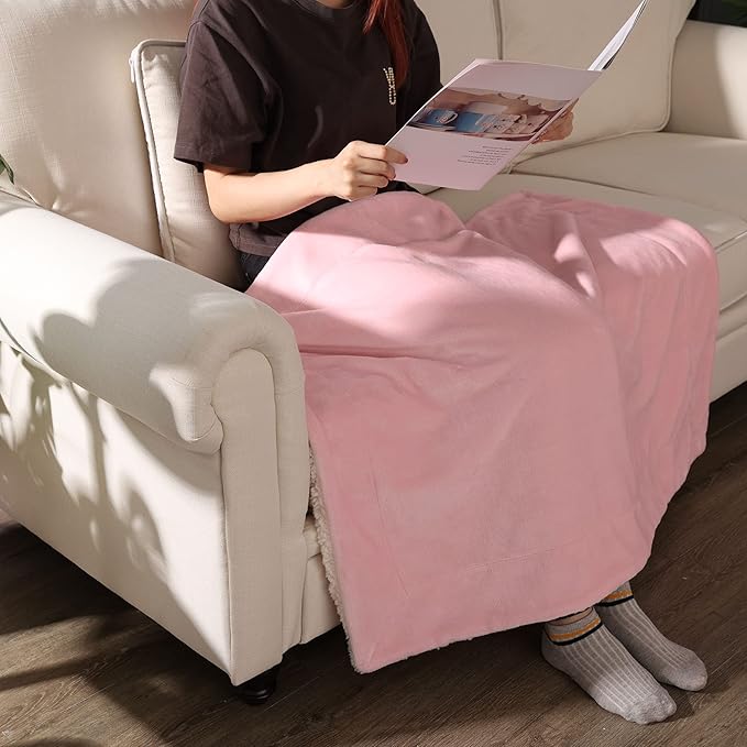 NANPIPER Baby Sherpa Blanket,Warm Toddler Throw Blanket,Soft Newborn Fleece Blanket for Winter (Pink,30x40 inches)