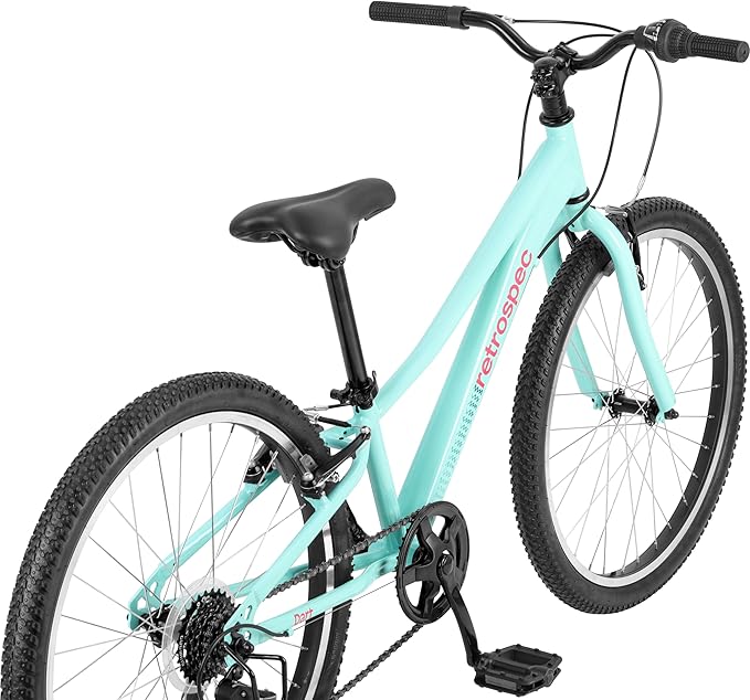Retrospec Dart 20 & 24 Inch Kids Bike - 7-Speed Hybrid Bicycle for Ages 6-11 with 29in All-Season Tires & Shock Absorption - Adjustable Height Youth Bike with V-Brakes & Smooth Gear Shifting