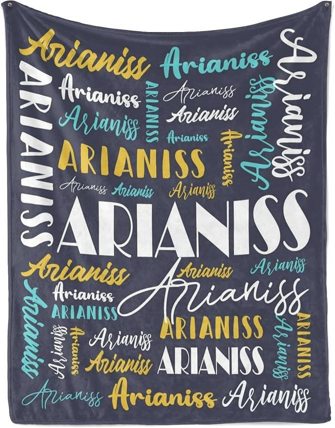 Name Blanket Personalized Blanket for Adult Kids Flannel Customize Throw Blanket Custom (Color 09, 30 x 40 Inches)