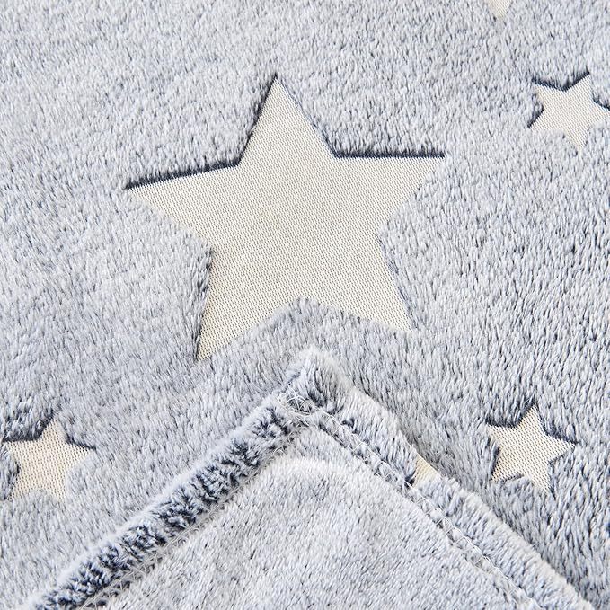 Wajade Glow in The Dark Stars Blanket, Soft Cozy Flannel Kids Throw Blanket for Boys and Girls, Cute Blanket for Sofa Couch Bed, Christmas Birthday Gift 60"x80"