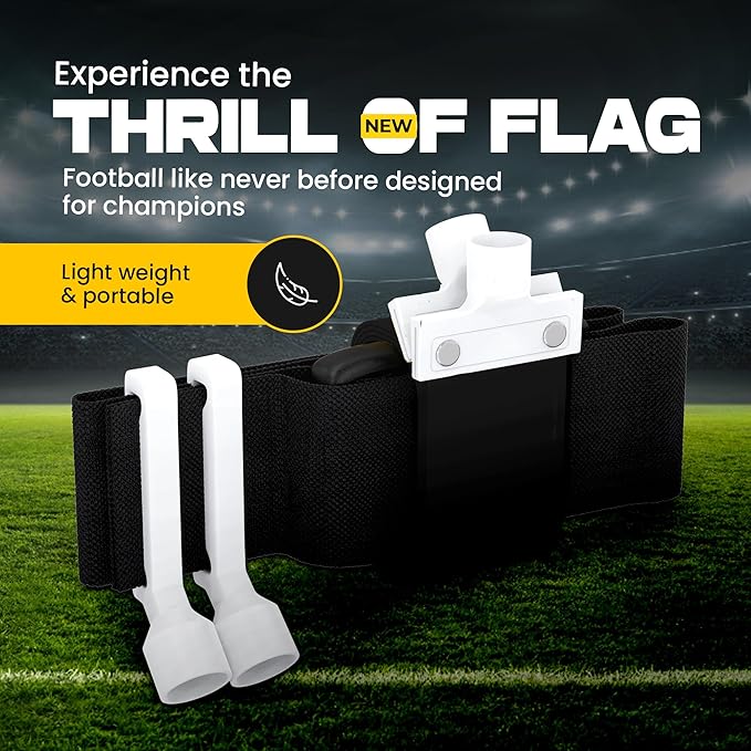 Gameday Flag Football Set – Kits for 2–14 Players w/Belts, Agility Cones & Carry Bag – Available in Multi Colors & Sizes