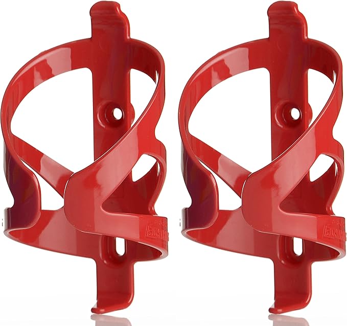 Bike Water Bottle Holder & Bottle Combo – 2-Pack 22 oz Sports Squeeze Bottles with Pull Top Cap & Easy-Install Bike Cage – Made in USA – 50 Strong Brand