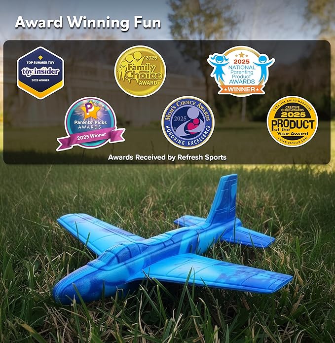 Toy Airplane For Kids - Boo Basket Stuffers for Kids - Durable EVA Foam Plane - Air plane Toy Stocking Stuffers - Small Gifts For Boys & Girls 2025 Foam Glider Plane - Fun Kid Glider Airplanes Toys
