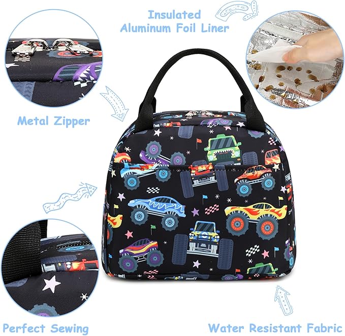 CAMTOP Lunch Box Kids Insulated Lunch Bag Large Reusable Leakproof Cooler Lunch Bags for Boys Girls School Travel Picnic