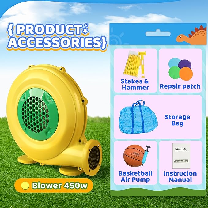 Bounce House Unicorn with Slide - Ball Pit - Basketball Hoop - Blower - Outdoor or Indoor Toddler Bouncy House for Kids 3-8