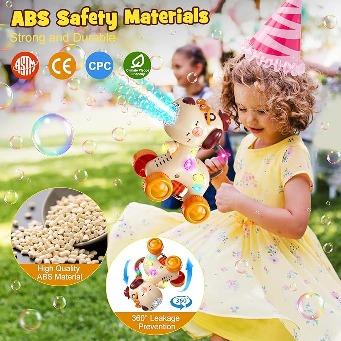 Nicmore Automatic Bubble Machine for Toddlers: Portable Dog Bubble Maker Blower Toys for 3 4 5 6 Year Old Boy Girl Kids Outdoor Toys for Easter Party Birthday