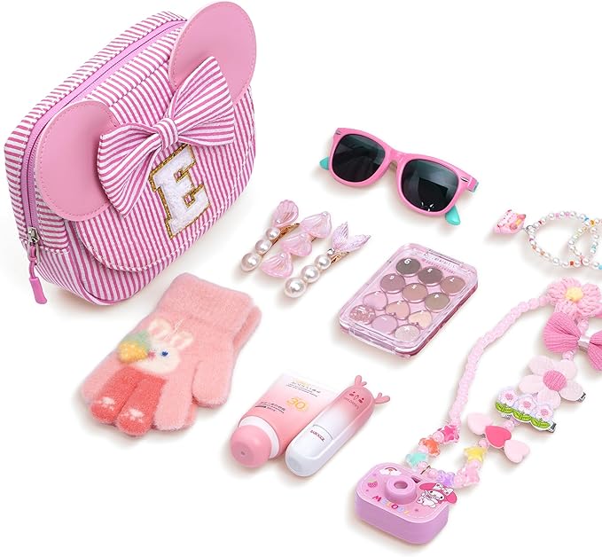 Christmas Gifts for Grandkids Birthday Gifts for Girls Kids | Personalized Initial Belt Bag Purse for Girl Kid Year Old Birthday Gift Christmas Gift for Girls Kids Stocking Stuffers Pink M