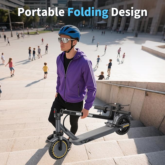 WERHY Electric Scooter, 350W/500W Motor, Top Speed 19/22 mph, Max 16/23/25/28Miles Ranges, Foldable E Scooter for Adults