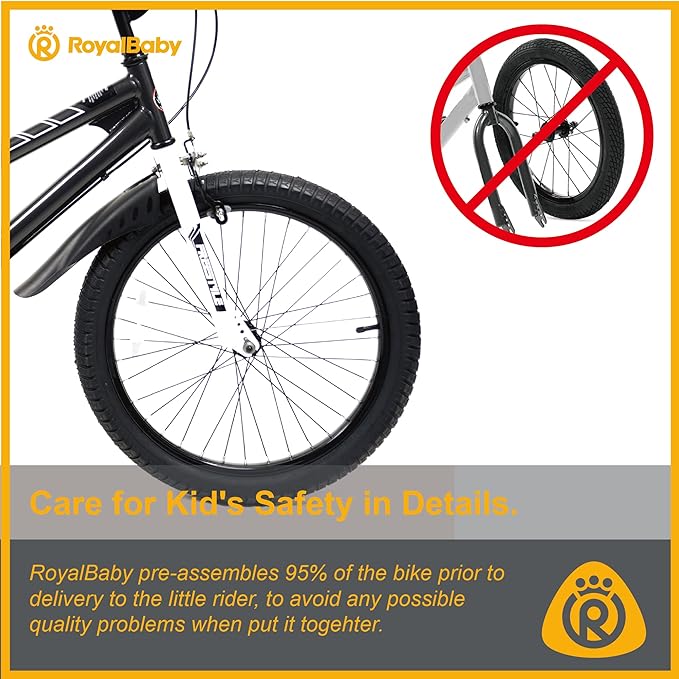 RoyalBaby Kids Bike EZ Balance to Pedal Dual Handbrake Toddlers Boys Girls Bicycle 12-20 Inch for Age 3-10 Years