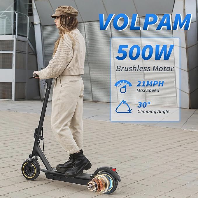 8.5/10 Inches Electric Scooter Adult, 19/22 MPH Top Speed, 350W/500W Powerful Motor, 21/22/28 Miles Long Range, Folding E-Scooter for Adults, E Kick Scooter Dual Braking