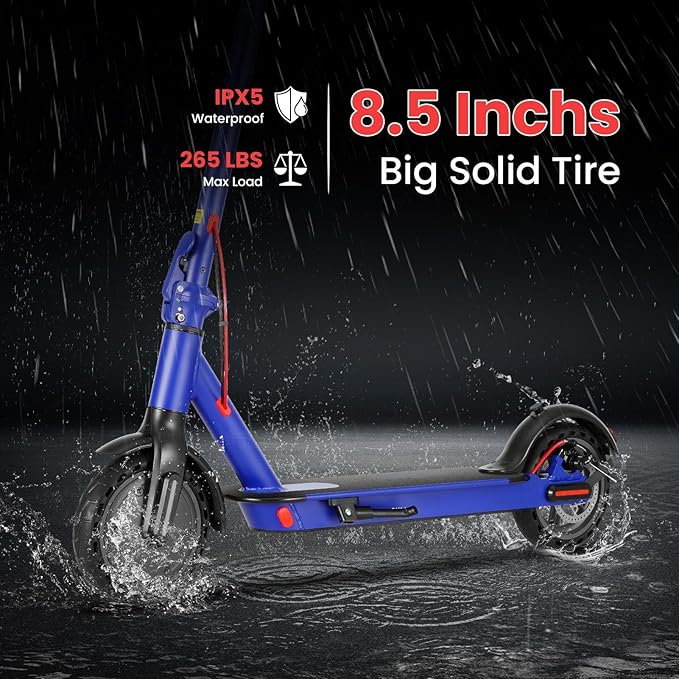 Caroma Electric Scooter,630W Peak Motor,20 MPH Max Speed & 18 Miles Long Range,8.5" Solid Tires,Dual Braking System with Cruise Control,Foldable E-Scooter with Smart APP Lock for Adults and Teens