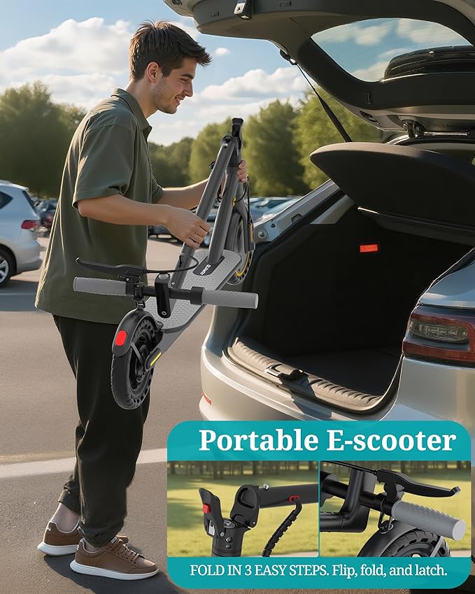 Electric Scooter - 8.5"/10" Solid Tire, Powerful 350W/500W Motor, Top Speed 19 MPH, Max 16-22 Miles Ranges, Load 265LBS, Aluminum Alloy Frame Foldable Commuting Escooter for Adults & Teens