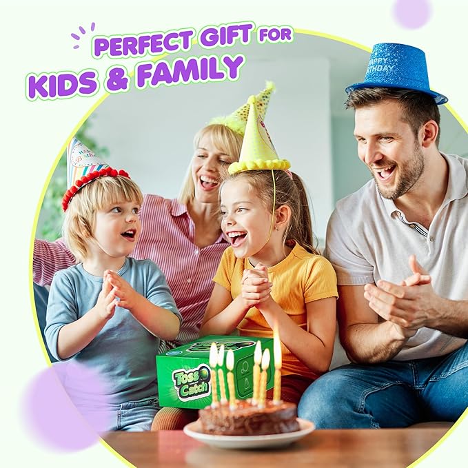 Toss and Catch Ball Set for Toddlers Kids Adults - 4 Pack - Beach Toys Pool Toys Outdoor Yard Games for Family- Sturdy & Water-Resistant - Classic Gift for Boys Girls 3 4 5 6 7 8 9 10 11 12+ Years Old