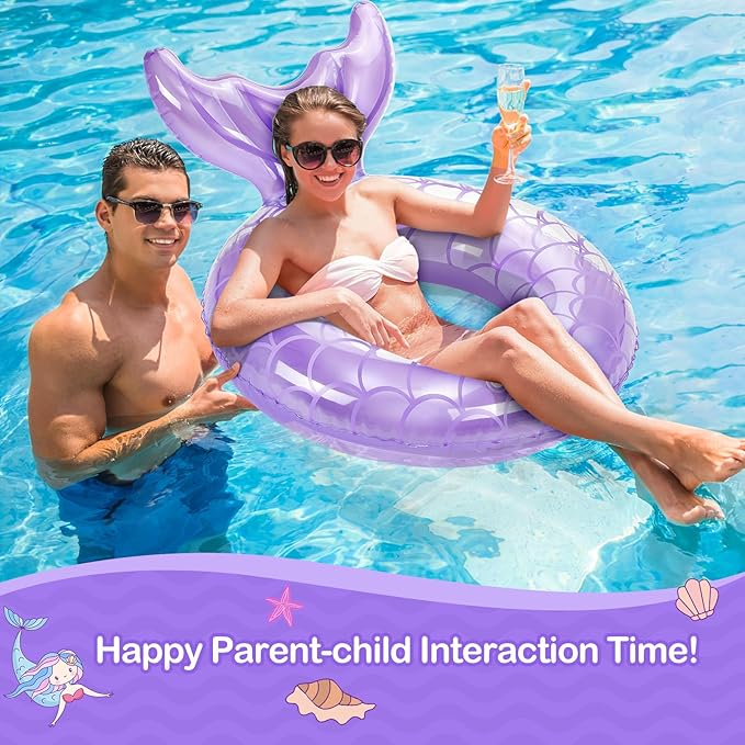 MoKo Inflatable Swimming Ring, Cute Pool Float Tube Decorations Swim Tubes Outdoor Pool Beach Water Floats Party Supplies Floaties