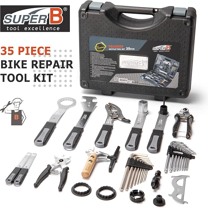 Bicycle Tool Set - Bike Repair Kit with Carry Case - Bike Maintenance Tools for Road Bikes and Mountain Bikes, Repairing Tyres, Brakes, Chains, Pedal, Crank Puller