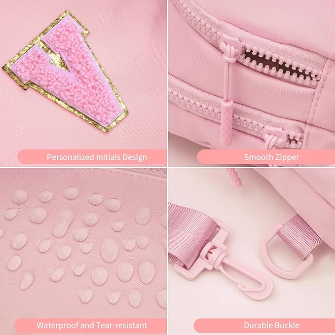 Birthday Gift for 5 6 7 8 9 10 11 12 13 14 15 16 Year Old Girls Fanny Pack Crossbody Bags for Women,Cute Trendy Stuff - Peach,V