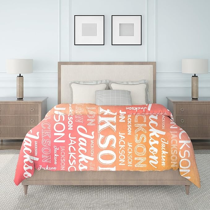 Ship Next Day, Personalized Baby Blanket with Name - Printed in USA, Custom Name Blanket for Boys Girls Kids, Customized Flannel Blankets Gifts for Teen Shower Toddlers Christmas Brithday