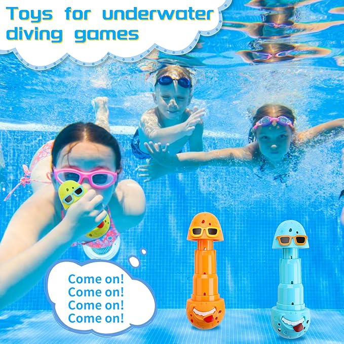 Set of 3 Pool Diving Toys for Kids, Fun Clown Eggs Diving Stick Pool Toys for Kids, Perfect for Boys and Girls Pool Parties Games Time!