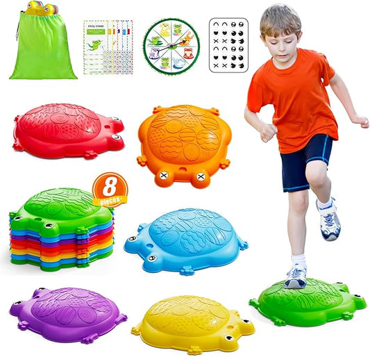 Stepping Stones for Kids, 8PCS Non-Slip Balance Steps Stones for Toddler 1-3, Obstacle Courses Sensory Toys, Coordination Game Gift for Boys Girls Indoor Outdoor Play Ages 3-5