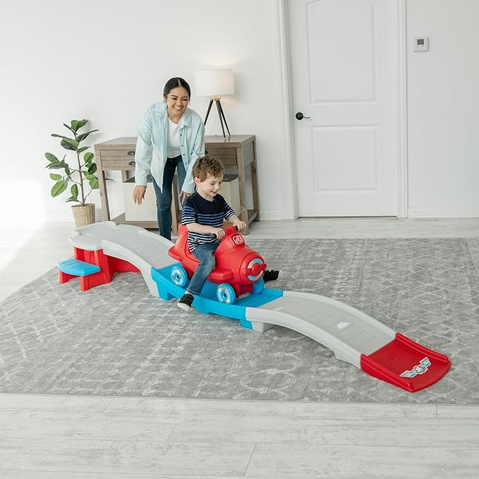 Step2 Sky Rider Up & Down Roller Coaster Kids Ride On Toy, Push Car, Indoor/Outdoor Playset, Made of Durable Plastic, Max Weight 50 lbs., for Toddlers 2-5 Years Old