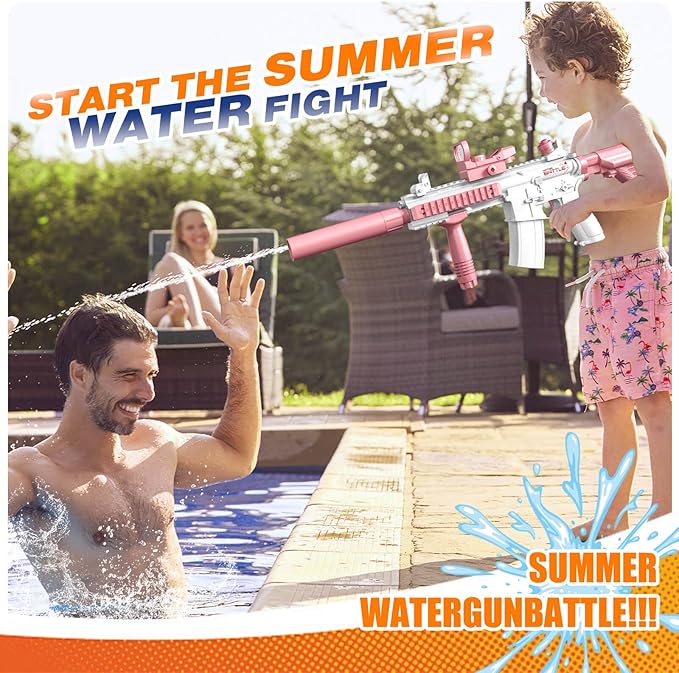 JONEG Electric Water Blaster for Kids Adults - Automatic, Extended-Range, Universal Inlet, Summer Outdoor Beach Swimming Pool Party Toys, Gift for Kids Age 8 9 10 11 12 Years Old Boys