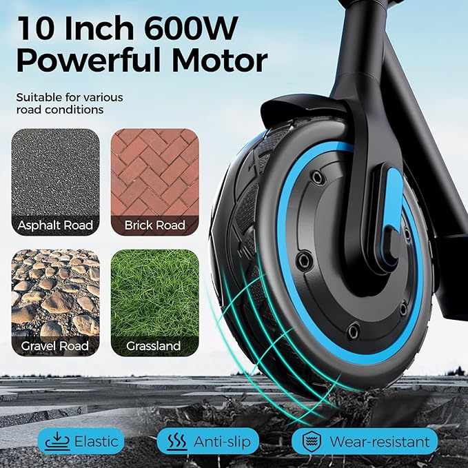 Electric Scooter for Adults, 19/25 Mph Max Speed, 21/25/35 Miles Range,350/500/600W APP Control E-Scooter with 8.5"/10" Inflatable tire, Foldable Escooter with App Control, UL 2272 Certified