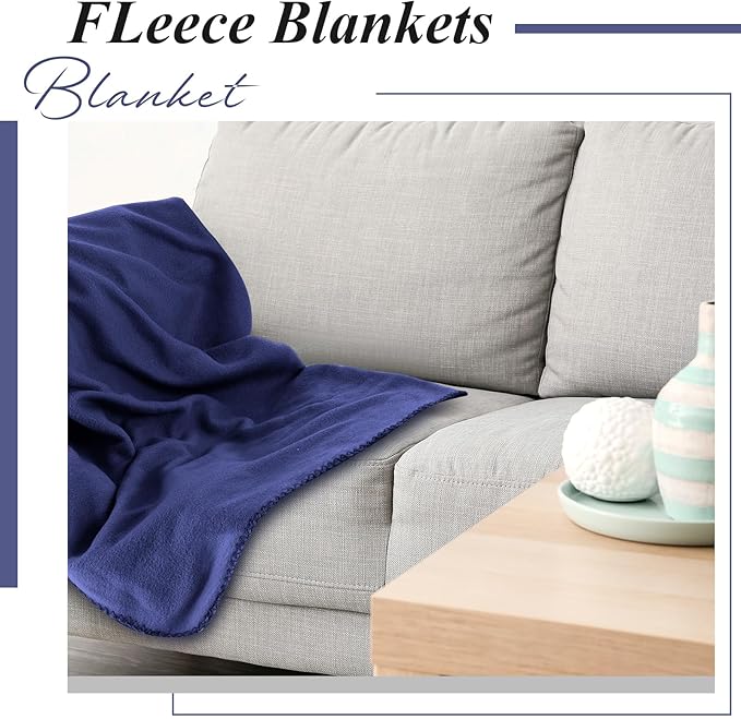 Newwiee 100 Pcs Fleece Throw Blankets Bulk Outdoor Wedding Guest Gifts Soft Lightweight Sleepover Lap Blankets Pet Home Sofa Couch Office Donation Homeless, 50 x 60 Inch (Blue)