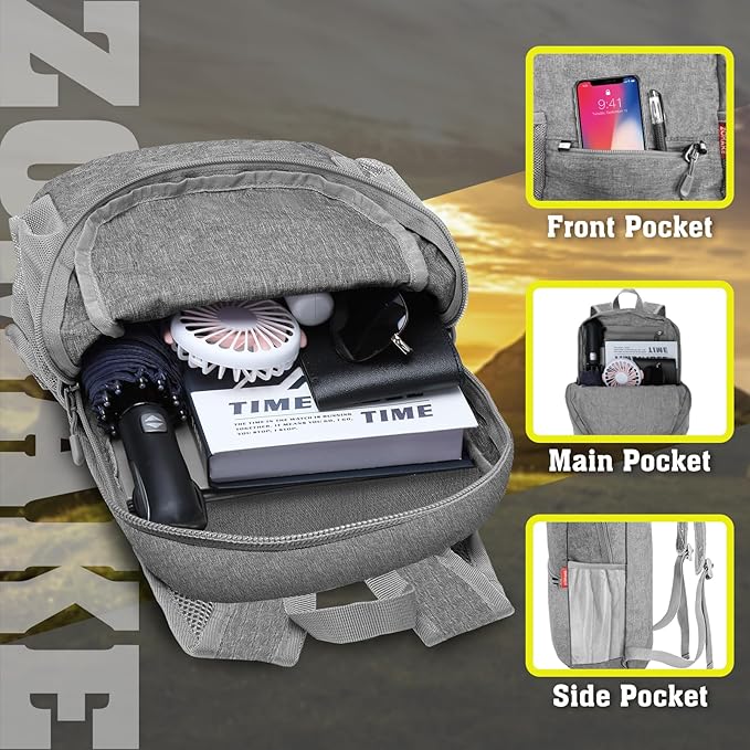 ZOMAKE 10L Lightweight Packable Hiking Backpack - Small Travel Hiking Daypack for Women Men - Tear Resistant Foldable Day Pack for Camping Outdoor Sports(Grey)