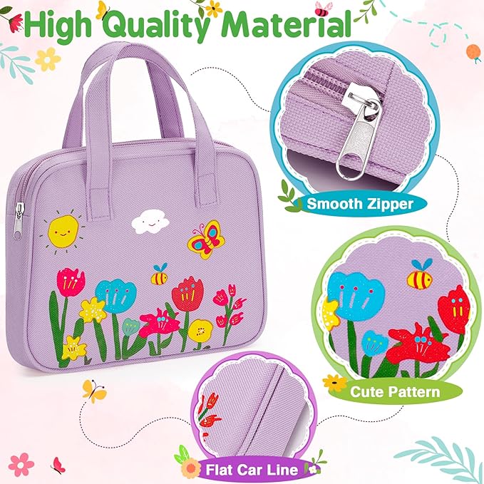 Officygnet Toys for Girls 3 Years Old, Toddler Purse Girl Toys with Pretend Makeup Kit, Pretend Princess Play Purse Toy for Little Girl, Christmas Birthday Gifts for Toddler Girls Age 3, Purple