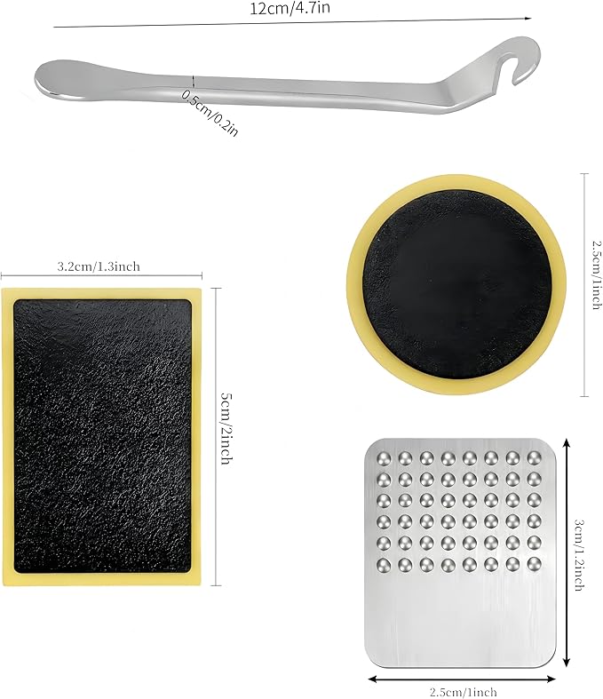 Bike Tire Patch Kit，Bike Repair Patch Bicycle Inner Tire Patch Repair Tool Kit for Road Mountain Bike Motorcycle