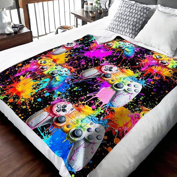Game Blanket for Boys Men Gaming Throw Blankets for Kids Teens, 40x50 Inches Cozy Soft Cool Decor Throw for Sofa Couch Bed Office Son Birthday Gift