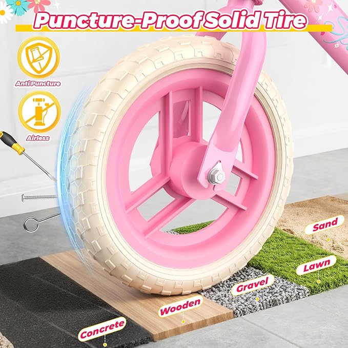 Toddler Balance Bike for 2-5 Year Old,Kids Balance Bike with Fender,Kids Bicycle for 2 3 4 5 Years Old Boy Girl Birthday Christmas Toy Gift,Adjustable Seat/Handlebar,Flat-Free LED Tires,10Min Assembly