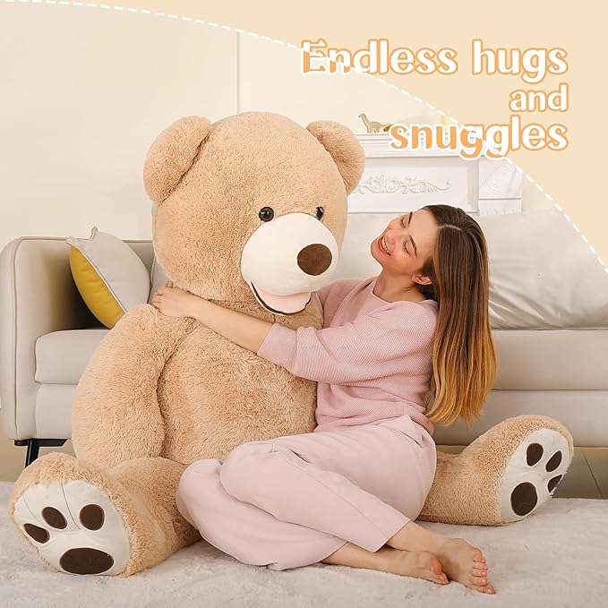 MaoGoLan Giant Teddy Bear 5 Feet Stuffed Animal, Brown Valentines Big Teddy Bear Plush for Girlfriend Boyfriend, Soft and Fluffy Life Size Teddy Bear Gift for Baby Shower