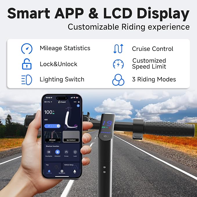 Electric Scooter, 500W Powerful Motor Scooter, 10" Solid Tires, 22-25 Miles Long Range, 22Mph Max Speed, Foldable E-Scooter Adults with Dual Shock Suspensions and APP Control