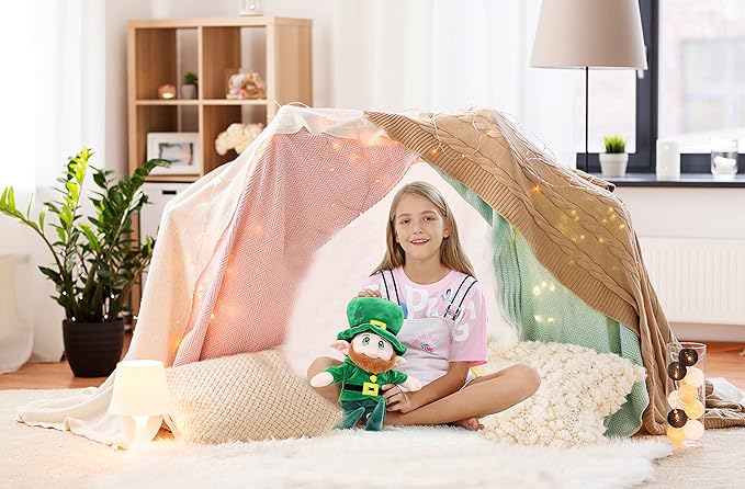 Leprechaun Plush Doll Toy for Kids, St Patricks Day Decorations, 16 Inches