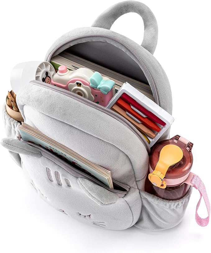 Lazada Toddler Backpack Plush Backpack Toddler Girls Backpack Cat Animal Kids Backpacks for Girls Pink Kitty Plush Bag Age 3+