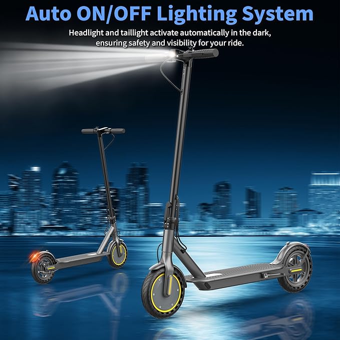 Electric Scooter, Folding E Scooter for Adults with Seat, 350W Motor, 8.5" Tire, 19MPH, 21Mile Long Range Lightweight Teens Commuting Sit Down Escooter with App, Bluetooth, Dual Brake (Seat Optional)